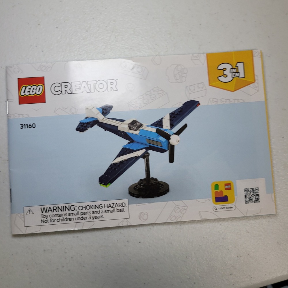 LEGO Creator 3 in 1 Blue Jet Plane 31160 Instruction Manual Only